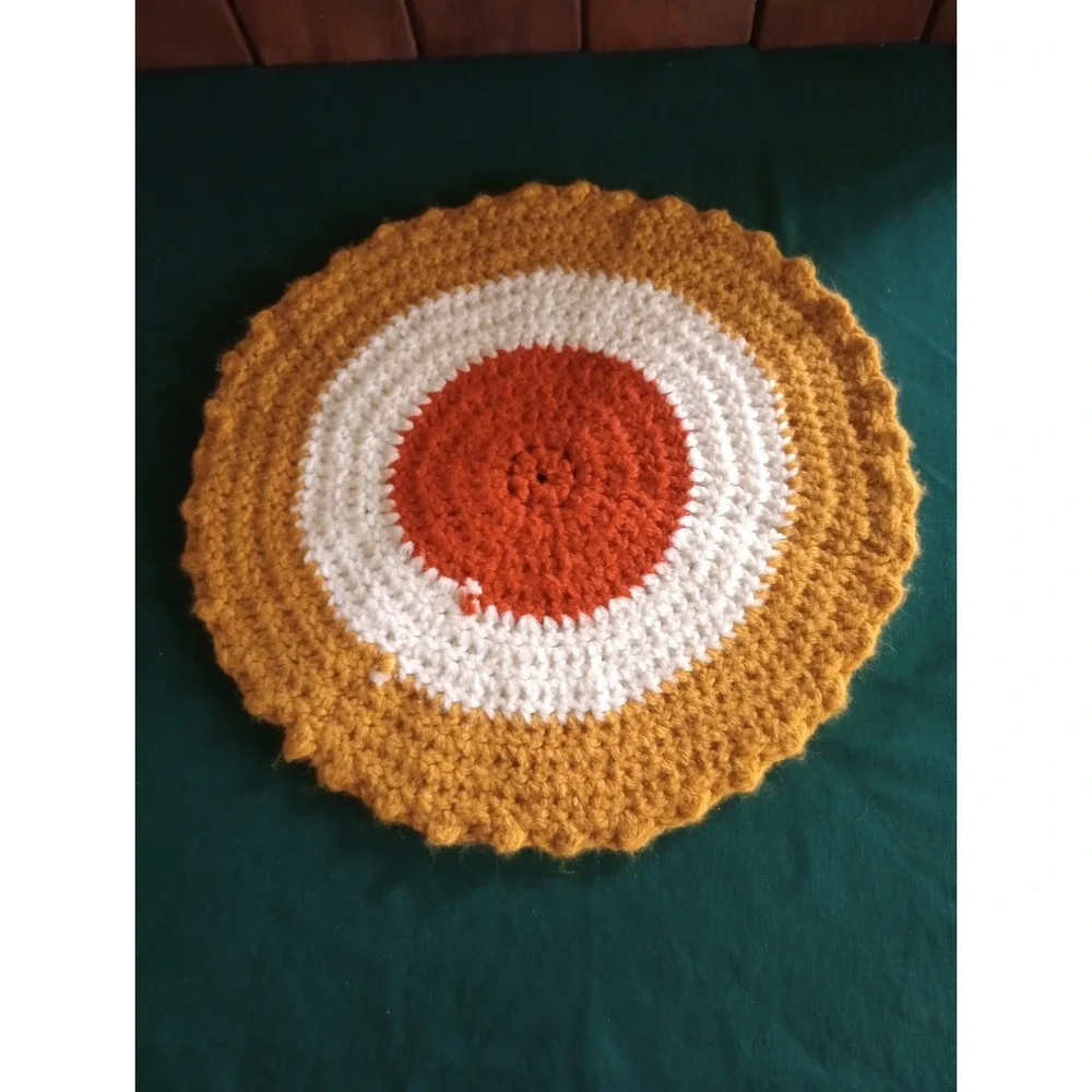 2-Vintage Handmade Round Crochet Doilies